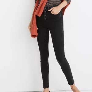 Madewell 10” high-rise skinny 25 black button front NWT MC292